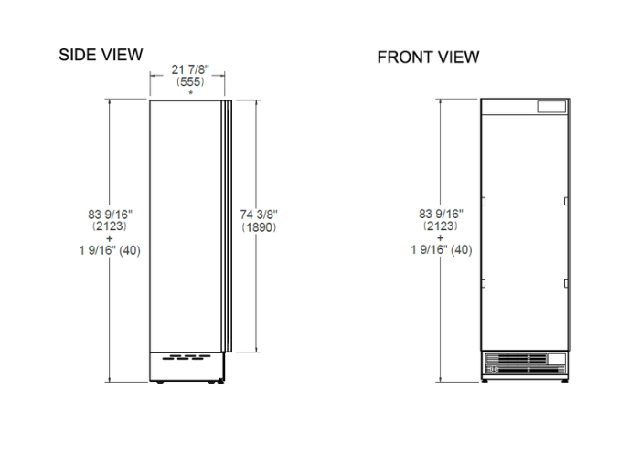 24 Built-in Refrigerator Column with internal water dispenser, panel ready reversible door | Bertazzoni